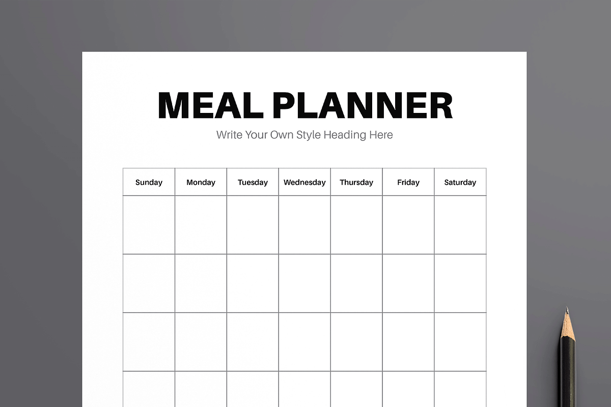 Minimal Daily Meal Planner Template, a Stationery Template by MightyDesign (Photo 2 of 8)