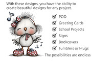 Whimsical Chick Clipart, an Illustration by Pixels.Craft (Thumbnail 3 of 5)