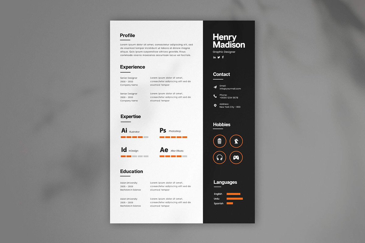 Graphic Designer Resume, a Resume Template by Saman Osama (Photo 2 of 2)