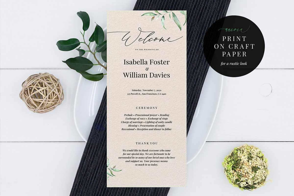Wedding Program Template, Aurora, an Invitation Template by Alice Bluefox (Photo 6 of 10)