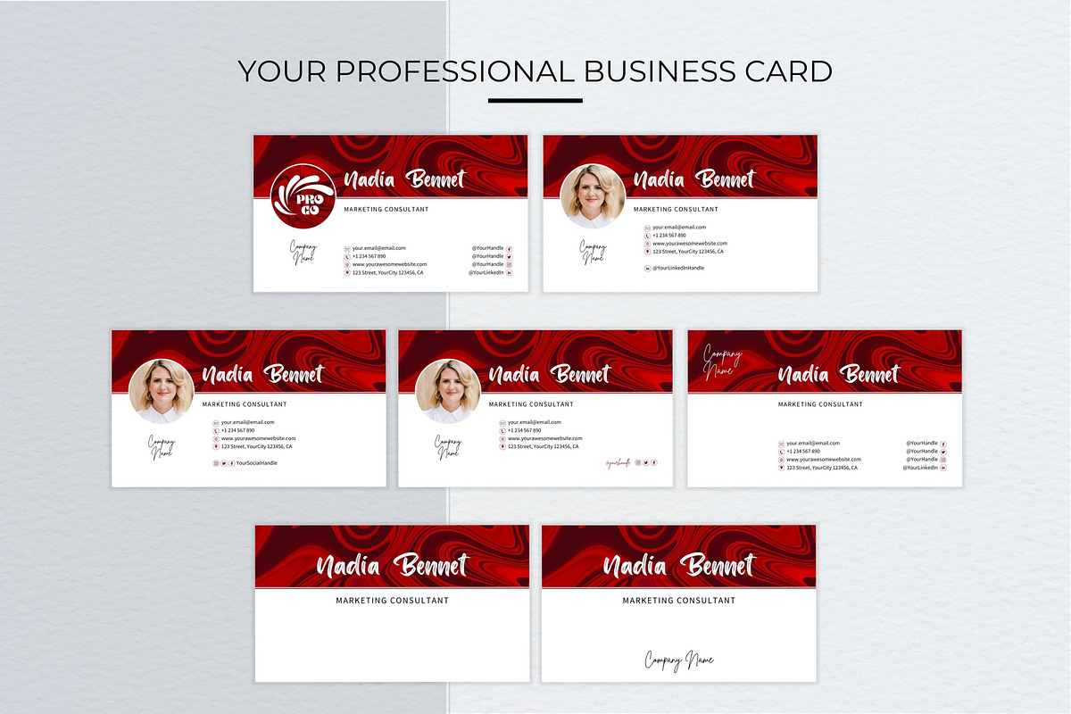 Business Card Canva Template, a Stationery Template by B2 Studio (Photo 3 of 11)