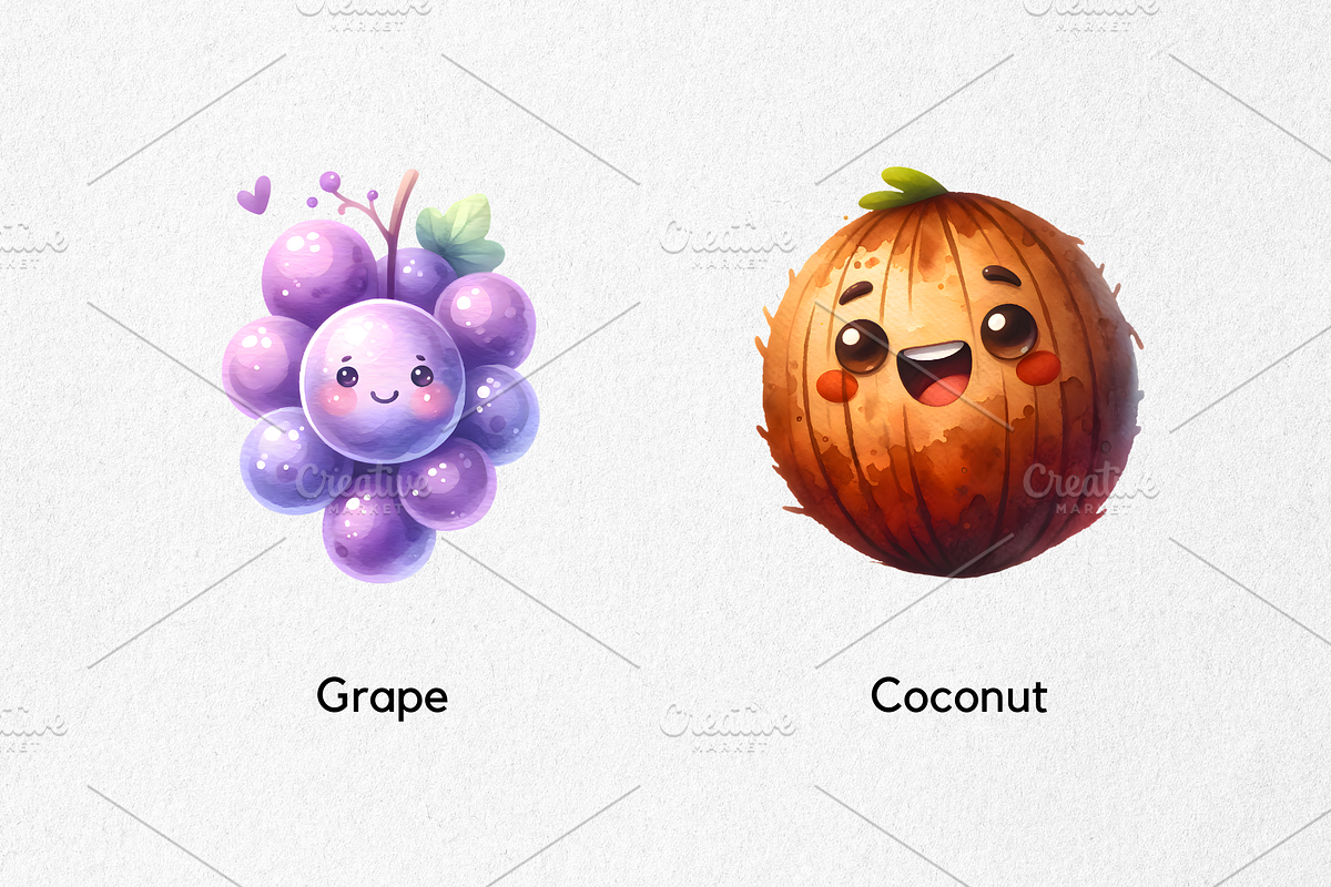 Bundle Kawaii Fruits Clipart PNG, a Food Illustration by jvxvxnism (Photo 5 of 22)
