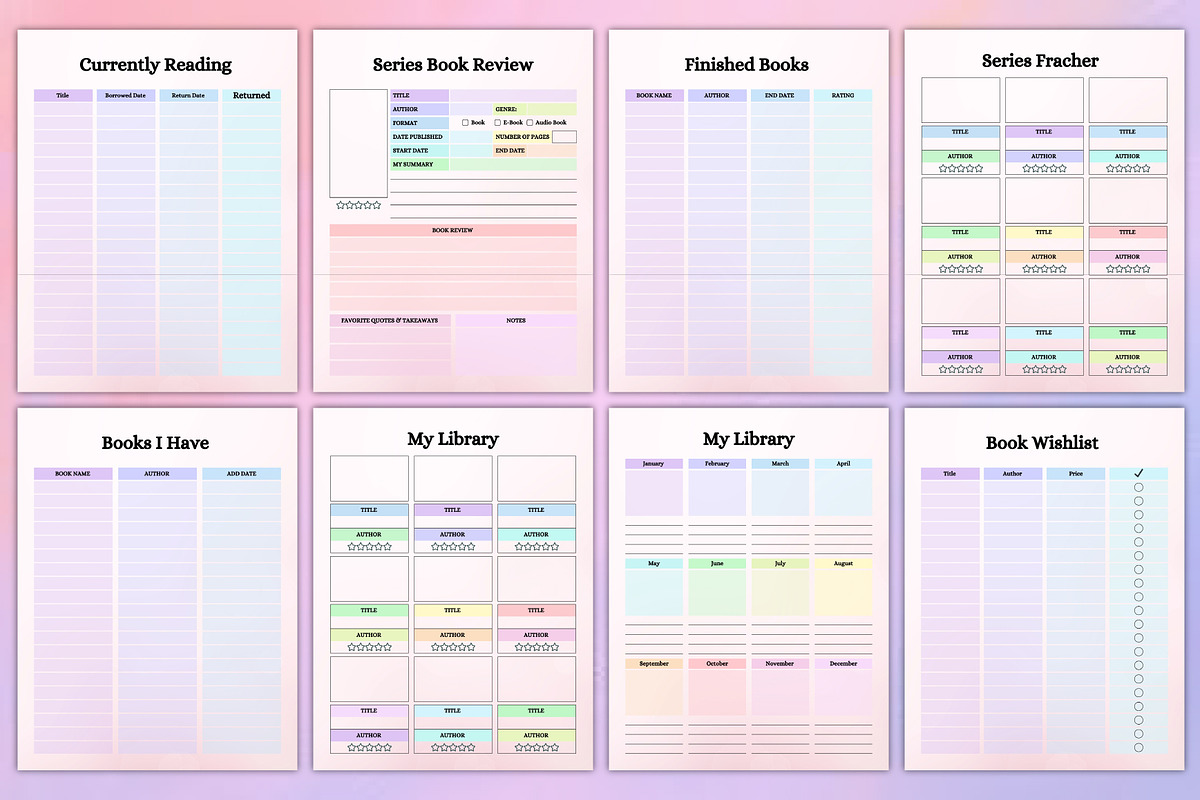Editable Reading Journal Interior