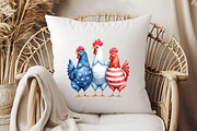 Patriotic USA Chicken PNG, 4th of Ju, an Illustration by Libby Wishes (Thumbnail 3 of 4)