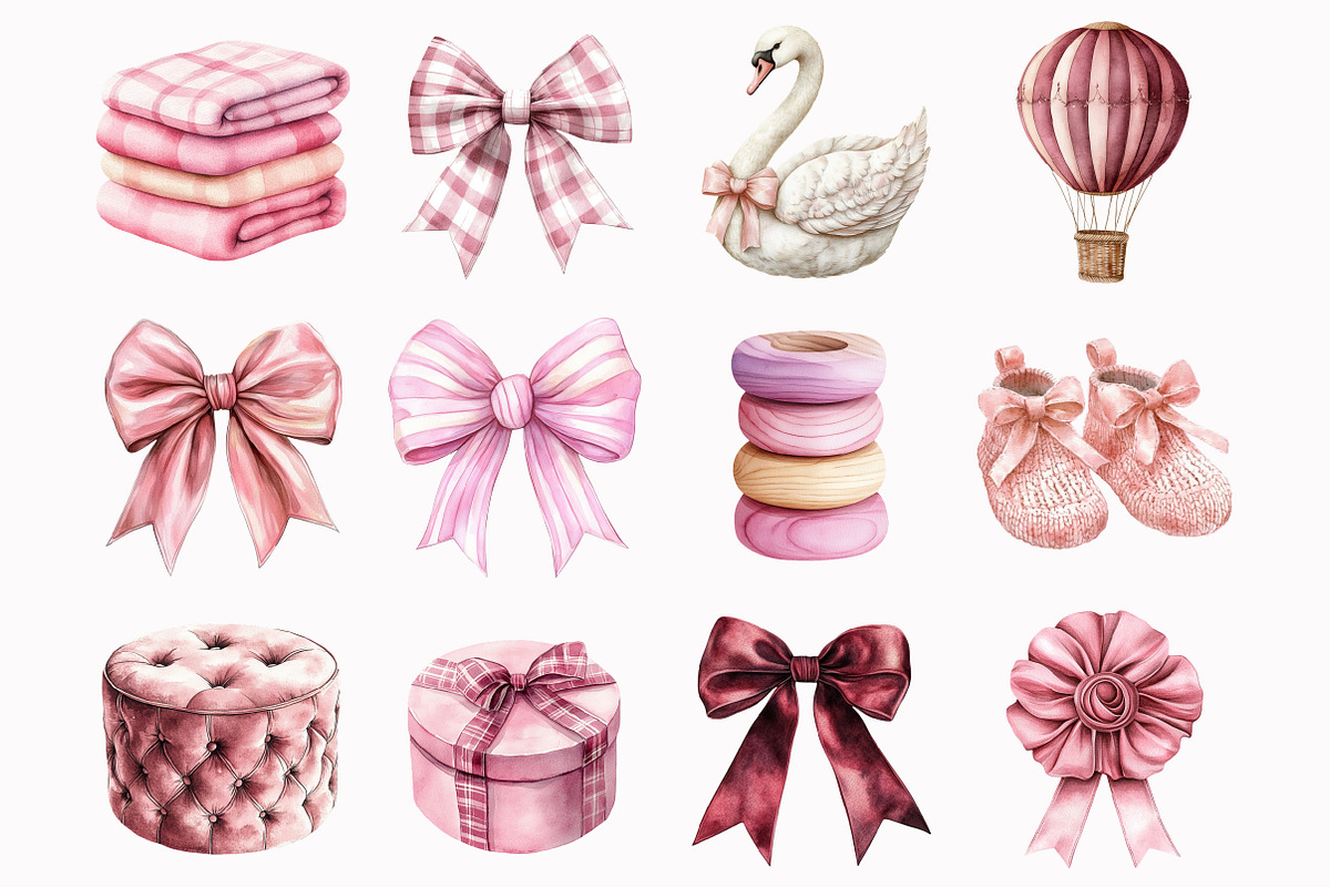Burgundy Baby Girl Clipart, an Illustration by Design Market (Photo 2 of 7)