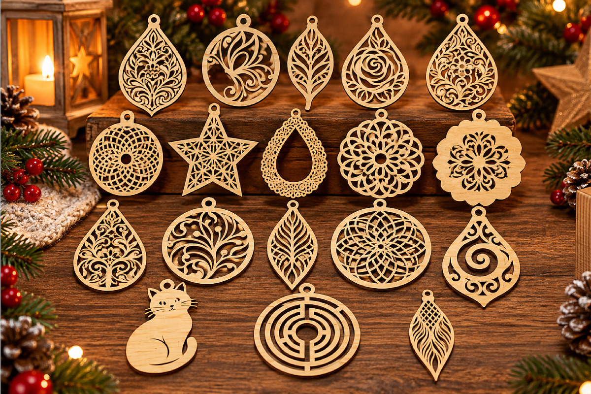 Wooden Earrings Laser Cut SVG, an Object Graphic by DreamCafeArt (Photo 2 of 6)