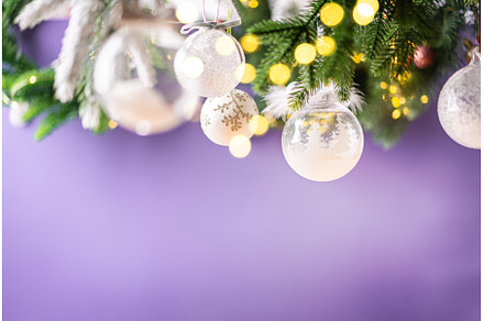 Christmas background with balls, a Holiday Photo by piter.goskov