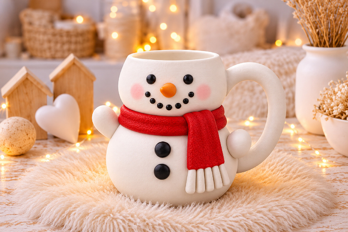Christmas Snowman Mug STL, an Environmental 3D Model by Layerology (Photo 1 of 3)