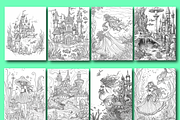 Vintage Fairytale Coloring Pages 3, a Person Illustration by Design Zone (Thumbnail 3 of 6)
