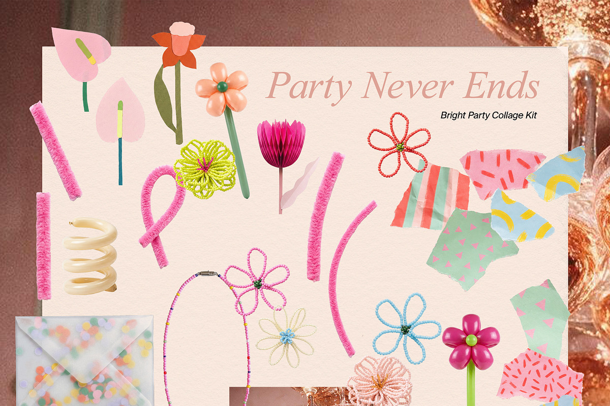 Party Never Ends: Bright Collage Kit, an Object Graphic by divanovskaya_nv (Photo 7 of 17)