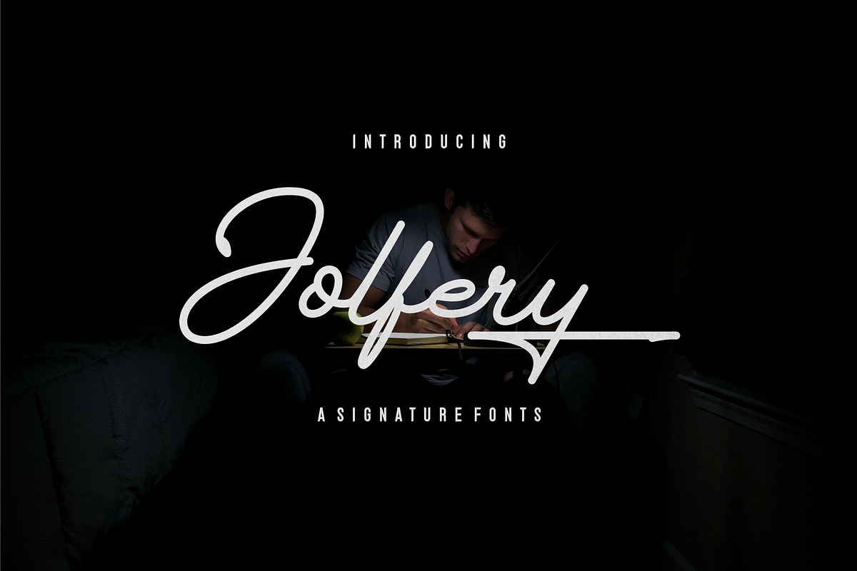Jolfery Signature Font, a Script Font by Naufal Labs (Photo 1 of 10)