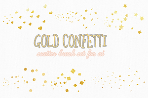 gold confetti scatter brushes