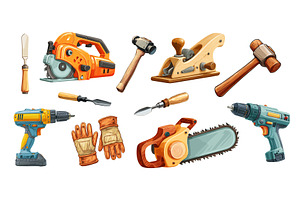 Carpentry tools. Woodwork items, an Illustration by Stock-Smart-Start