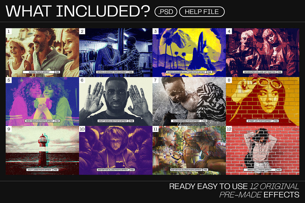 12 Photo Effect Templates, a Layer Style Add-On by iDoodle Studio (Photo 2 of 6)