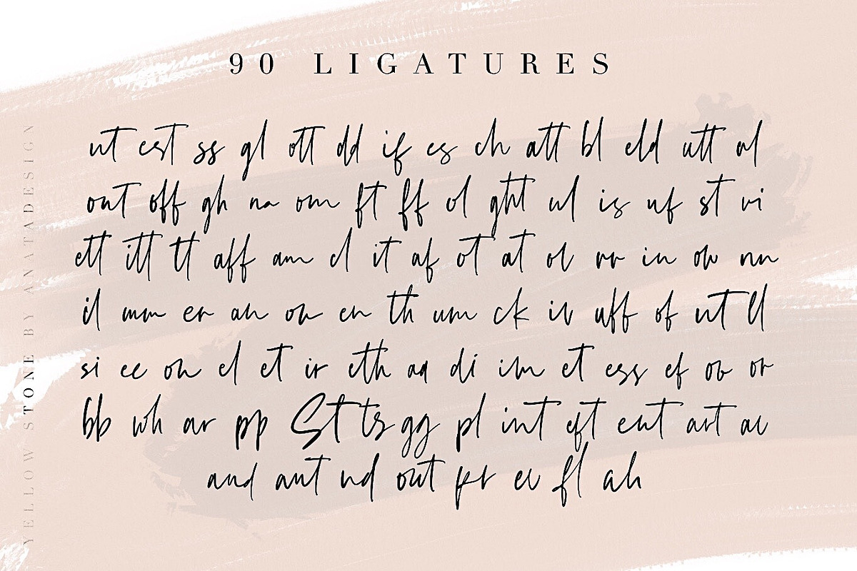 Sale 20% // Yellow Stone, a Script Font by Anatadesign (Photo 14 of 14)