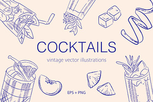 Cocktails Vintage Illustrations