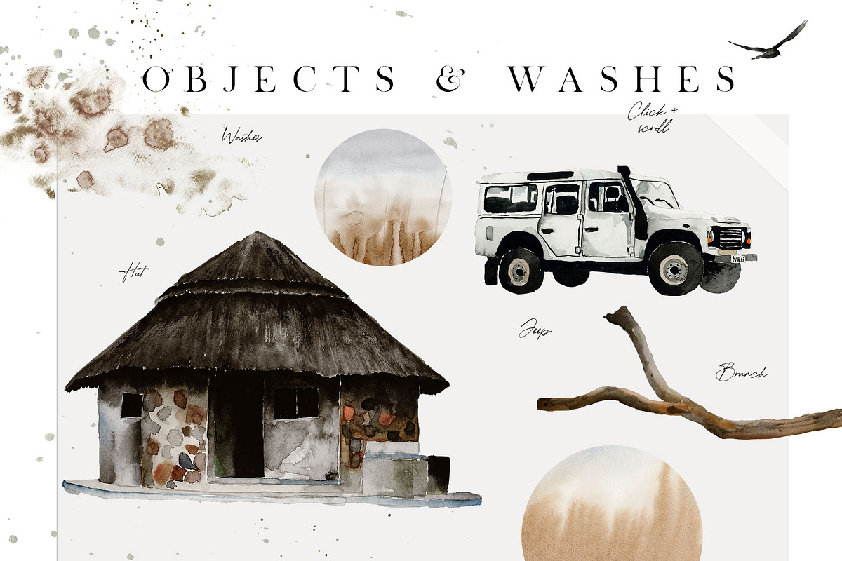 African Safari Watercolor Collection, an Animal Illustration by Creativeqube Design (Photo 15 of 16)