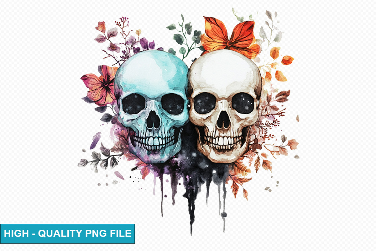 Gothic Skull Clipart Bundle, an Illustration by crative8112 (Photo 6 of 8)