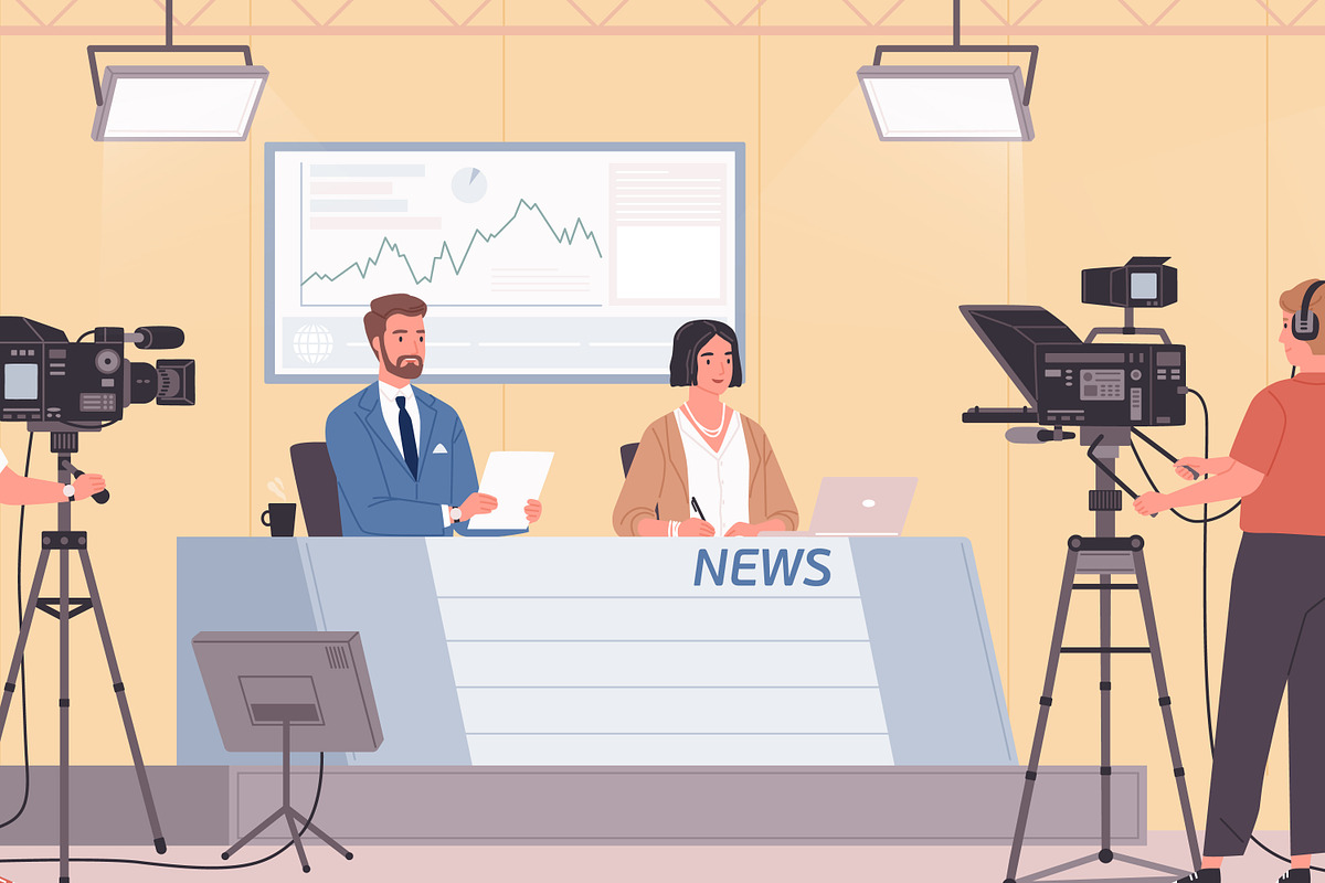 TV news studio workers, a Person Illustration by Good Studio (Photo 2 of 3)