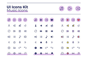 Music UI icons kit, a Solid Icon by IMG Visuals