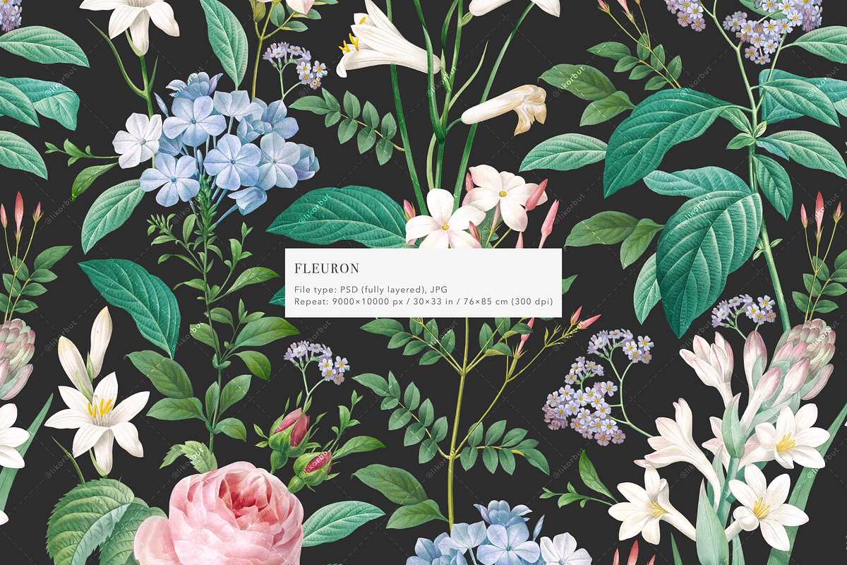 Botanical Nature English Pattern, a Pattern Graphic by likorbut (Photo 2 of 10)