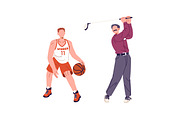 Sport athletes set, seamless pattern, a Sport Illustration by PaperTrident (Thumbnail 8 of 12)