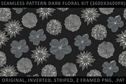Seamless Pattern Dark Floral Kit, a Pattern Graphic by DanFLCreativo (Thumbnail 1 of 5)