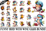 Funny Bird With Wine Glass Clipart, a Graphic by crative8112 (Thumbnail 1 of 13)