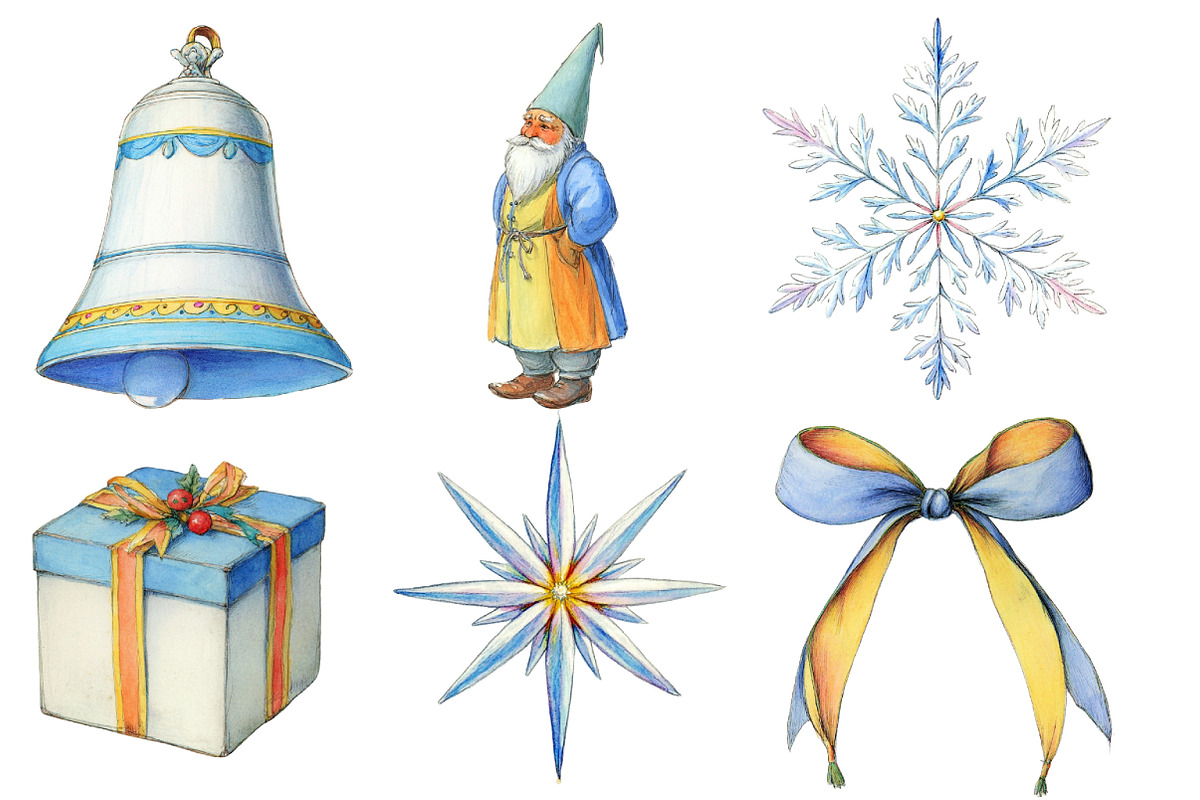 Watercolor Neutral Christmas Clipart, an Illustration by Designworld (Photo 2 of 6)