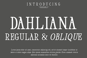 Dahliana Serif Classic Old Style