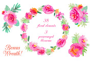 Avonlea Watercolor Flowers Clip Art, an Illustration by Emerald & Ivy Studios (Thumbnail 2 of 3)