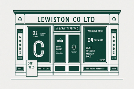 LEWISTON: A Serif Typeface, a Serif Font by Liszar Inzani
