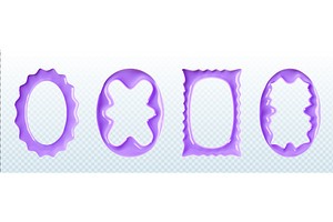 Purple y2k liquid frames set, an Object Illustration by art PVP - market