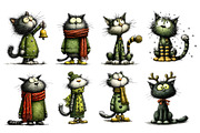 Christmas cat clipart, an Illustration by Designworld (Thumbnail 2 of 5)
