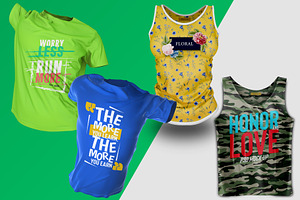 T-Shirt and Tank Top PSD Mockup Set