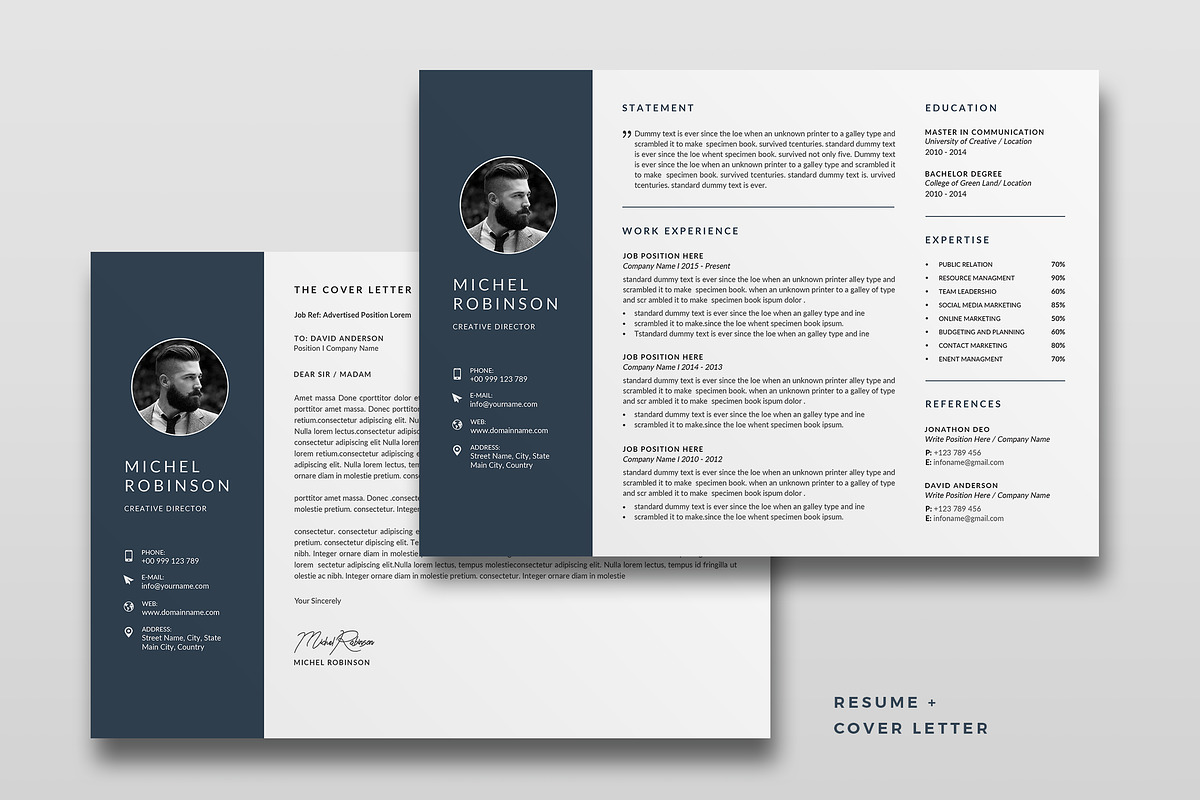 Landscape Resume/CV Template, a Resume Template by Creatune (Photo 2 of 4)