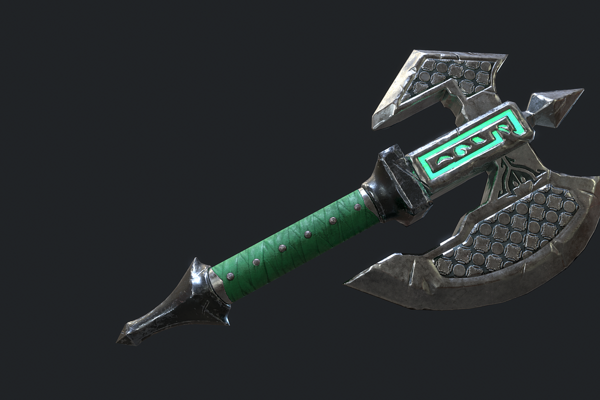 5 Fantasy Stylish Hand Axe -PBR-, an Object 3D Model by TFE Game Art (Photo 5 of 16)