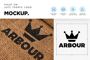 Jute Fabric Printing Logo Mockup