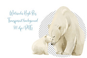 Watercolor Polar Bears Clipart, an Object Graphic by ArtGiftsStudio (Thumbnail 3 of 5)