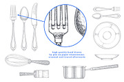 Cutlery Utensils Vector Illustration, a Food Illustration by Lubov Illustrations Shop (Thumbnail 3 of 7)