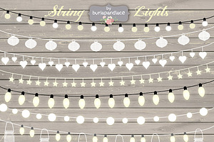 Vector String Lights Clipart