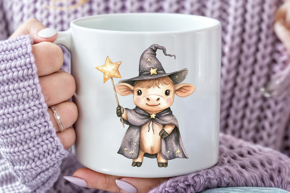 Cute Baby Cow Halloween Clipart, a Seasonal Illustration by Rose Art (Photo 6 of 7)