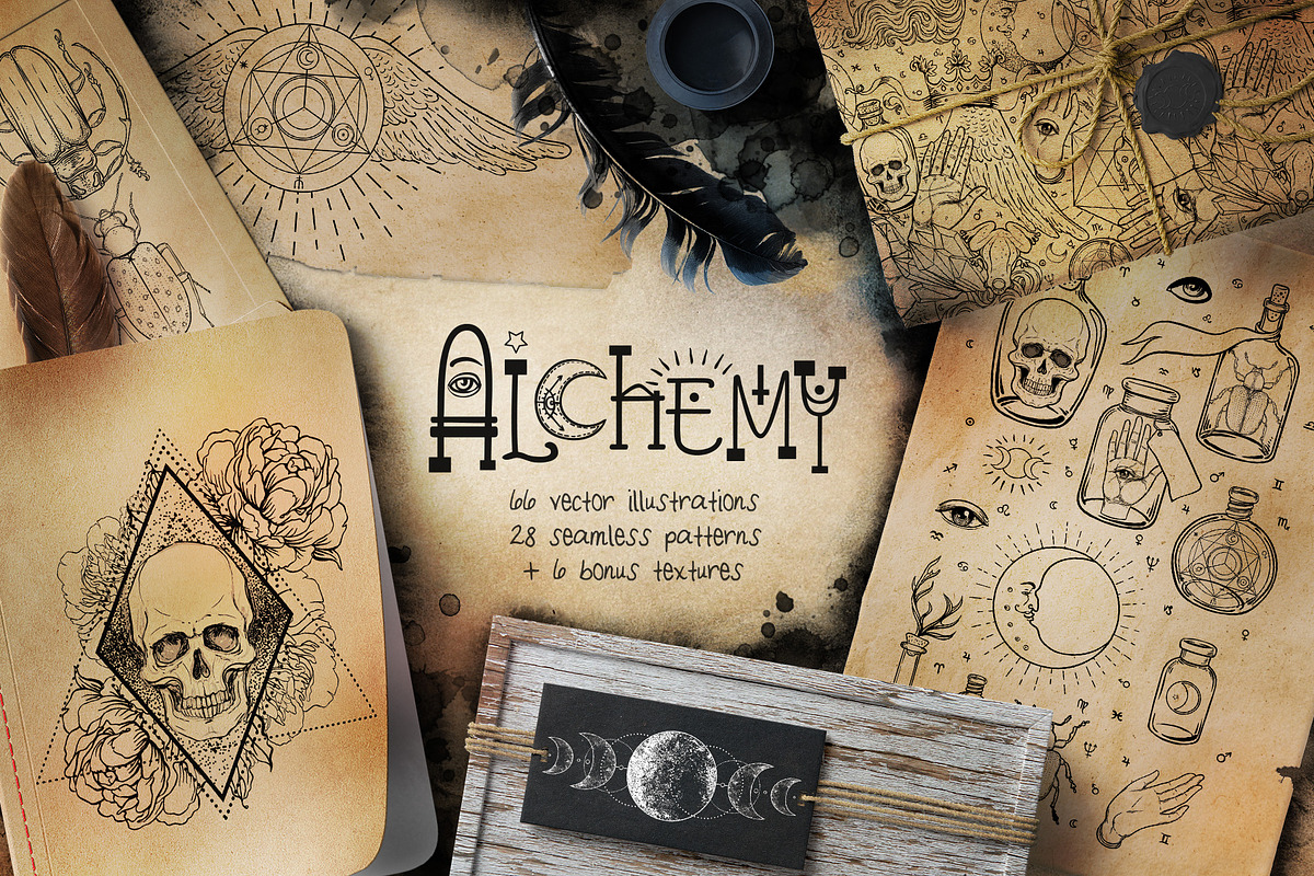 100 ALCHEMY. Magic Vector Set., an Illustration by Varvara Gorbash (Photo 1 of 9)