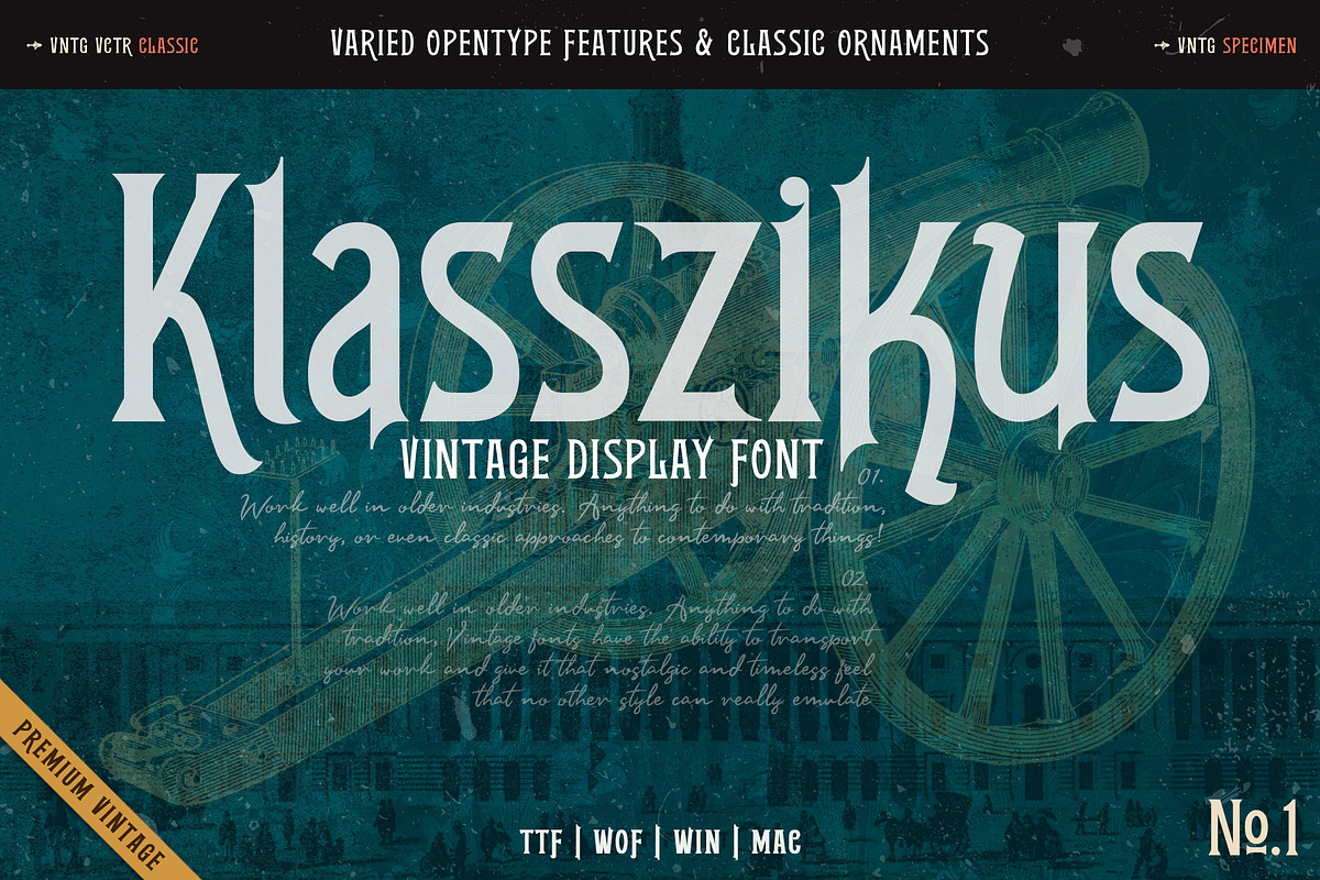 Klasszikus Vintage Font, a Font by RMPL.std (Photo 1 of 6)