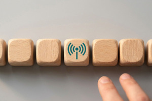 Wooden Block with WiFi Icon, a Business Photo by thepslr