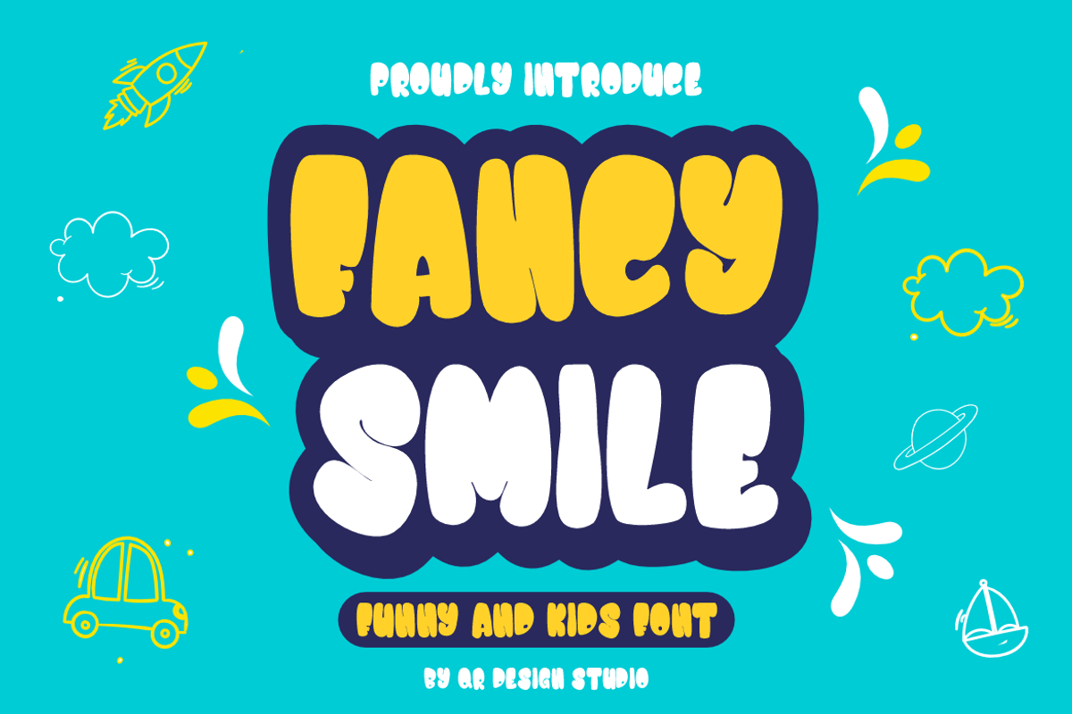 Fancy Smile - Cute Fonts, a Handwritten Font by QR Design Studio (Photo 1 of 7)