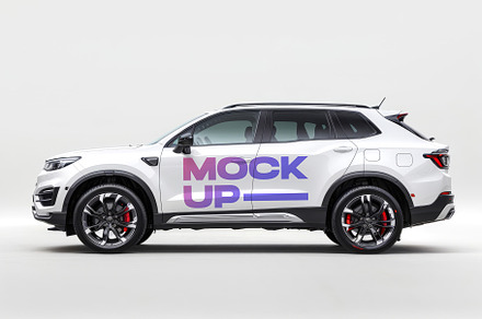 Car logo design mockup PSD