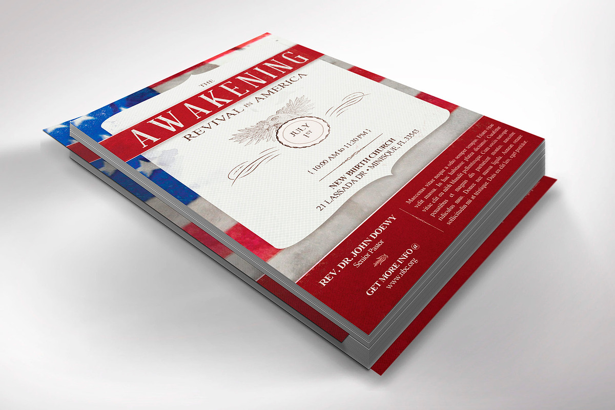 American Patriotic Church Flyer, a Flyer Template by Godserv Designs (Photo 3 of 8)