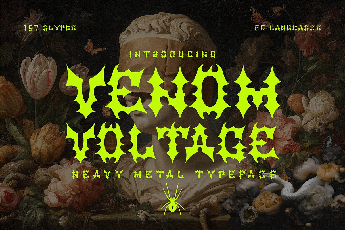 Venom Voltage - Heavy Metal Typeface, a Serif Font by HipFonts (Photo 1 of 9)