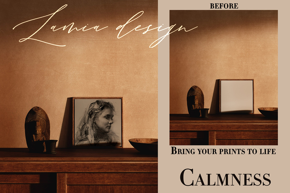 Calmness room & Frame Mockups SQUARE, a Household Mockup by LAMIA DESIGN (Photo 3 of 9)